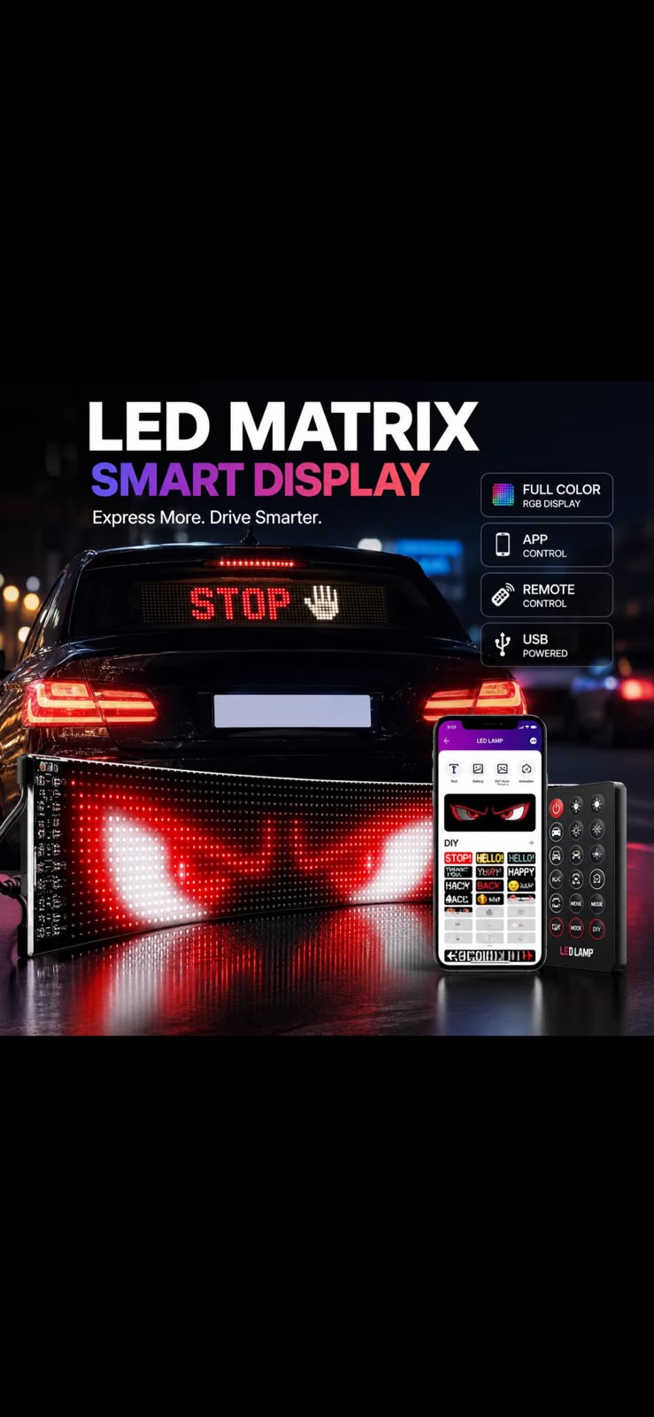 Car LED Matrix Display Panel